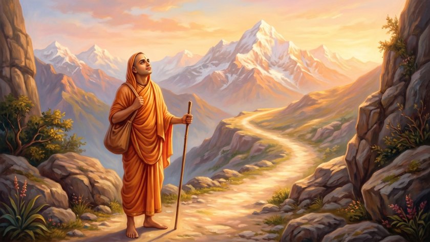 A seeker beginning the Kriya Yoga path at sunrise
