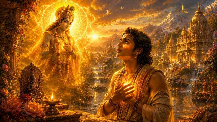 Devotional offering — surrender of body, mind and soul to the Divine